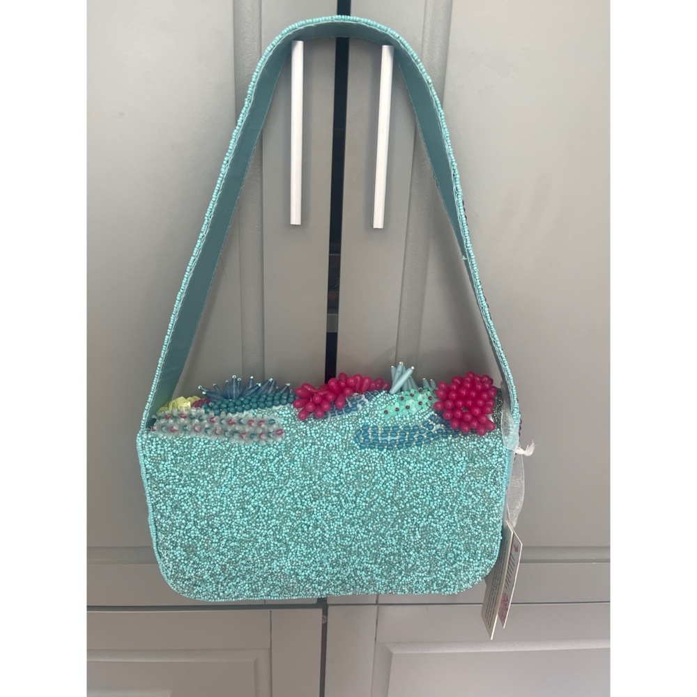 Viral TikTok Handmade Beaded Coastal Coral Reef Shoulder Handbag NWT - Picture 2 of 12